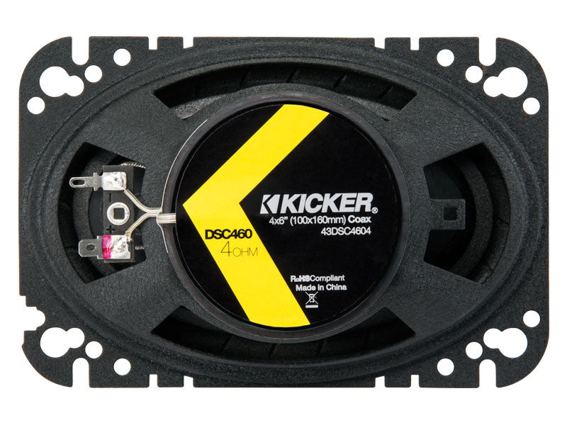 Kicker DSC460 4x6-Inch (100x160mm) Coaxial Speakers, 4-Ohm (Pair)