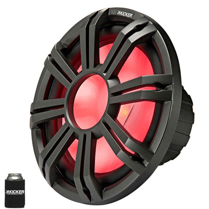 Kicker KM124 12" Marine Subwoofer with LED Charcoal Grill 4 Ohm for Sealed Applications