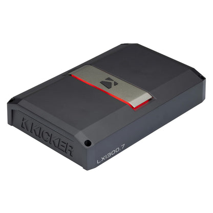 Kicker LX1300.7 7-Channel Amplifier - 4-Channels Full Range 125 Watt, 2-Channels 65 Watt & 700 Watt Subwoofer Channel (51LX13007)