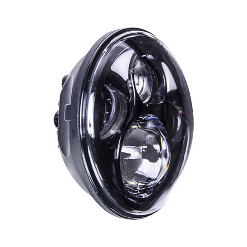 Saddle Tramp Motorcycle Headlights - 5.6" Round Black w/Partial Halo