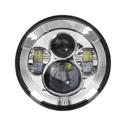 Saddle Tramp BC-701S Round Motorcycle Headlights with Silver Face - 7 Inch