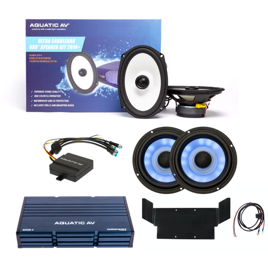 Aquatic AV Batwing Ultra RGB Speaker & Amp Kit For Harley 2014+