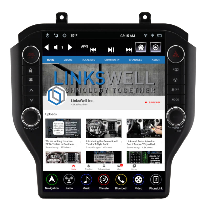 Linkwell 15-Up Ford Mustang Generation 4 T-Style Radio