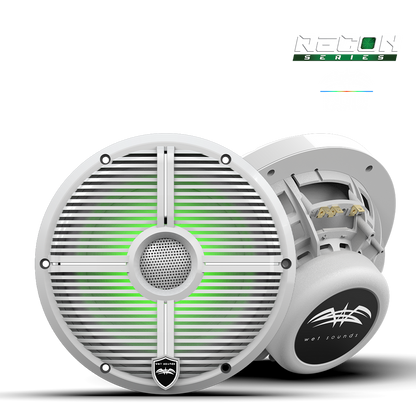 Wet Sounds RECON 8 XW-W RGB | RECON™ Series 8-inch High-Output Component Style Coaxial Speakers w/ XW-White RGB Grilles