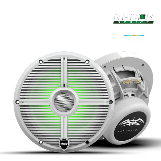 Wet Sounds RECON 8 XW-W RGB | RECON™ Series 8-inch High-Output Component Style Coaxial Speakers w/ XW-White RGB Grilles