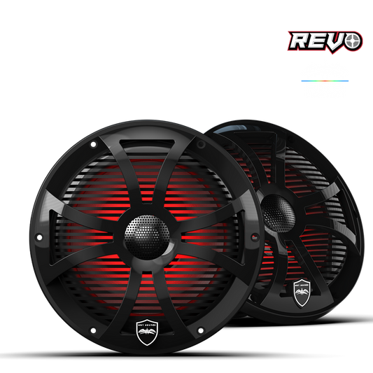 Wet Sounds REVO 8 SW-B V3 | REVO Series 8-inch High-Output Component Style Coaxial Speakers w/ RGB Grilles