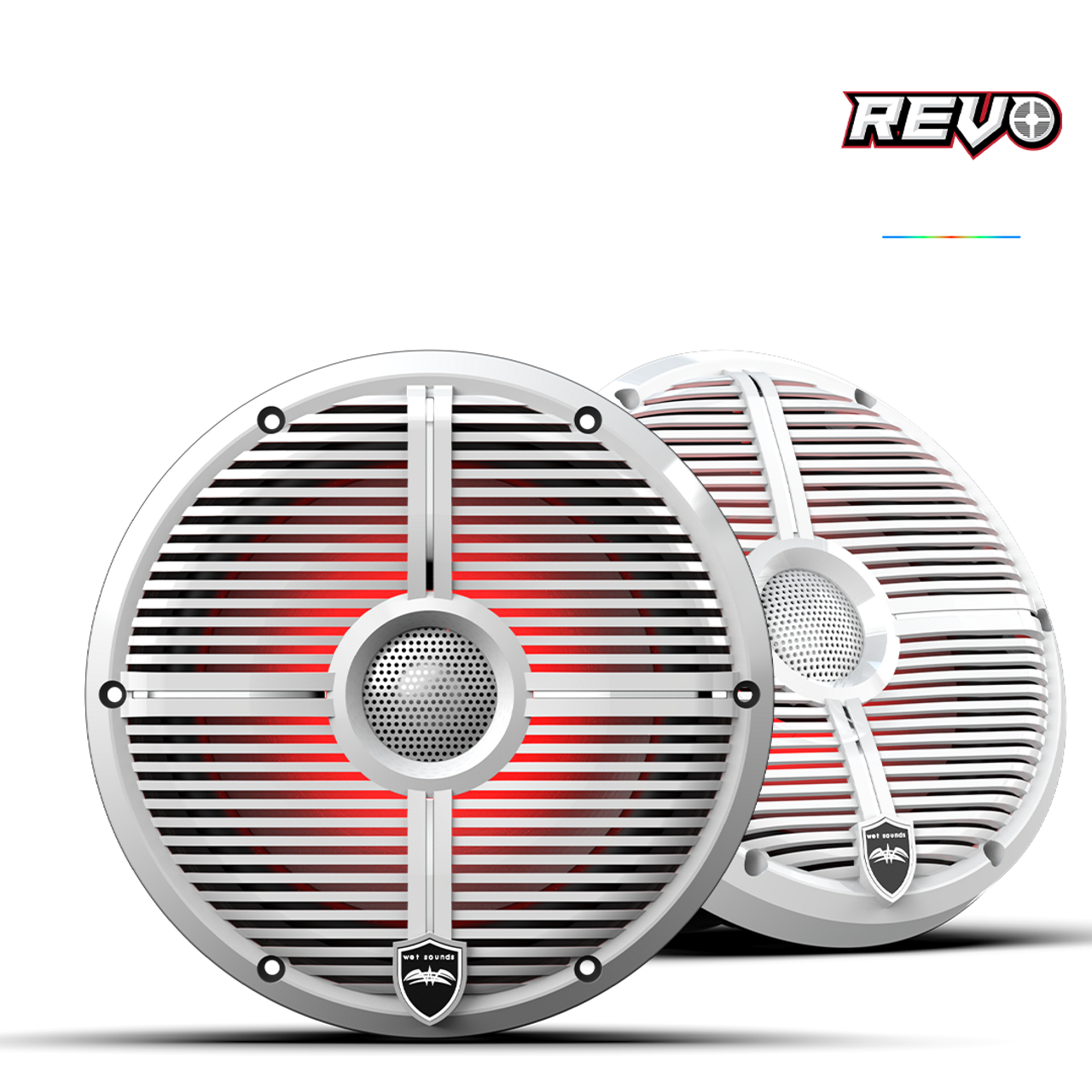 Wet Sounds REVO 8 XW-W V3 | REVO Series 8-inch High-Output Component Style Coaxial Speakers w/ RGB Grilles