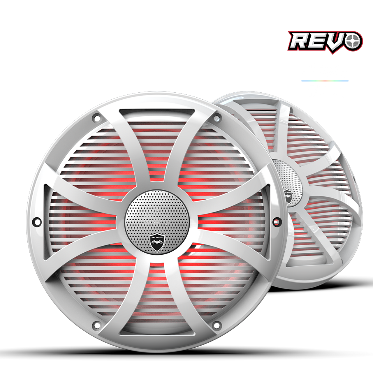 Wet Sounds REVO CX-10 SW-W S2 | REVO Series 10-inch High-Output Component Style Coaxial Speakers w/ SW-White RGB Grilles