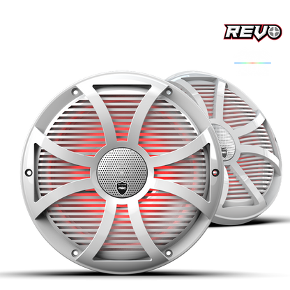 Wet Sounds REVO CX-10 SW-W S2 | REVO Series 10-inch High-Output Component Style Coaxial Speakers w/ SW-White RGB Grilles