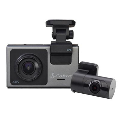 Cobra SC 400D Ultra HD 4K dash camera/rear-view camera package with built-in Alexa and Bluetooth®