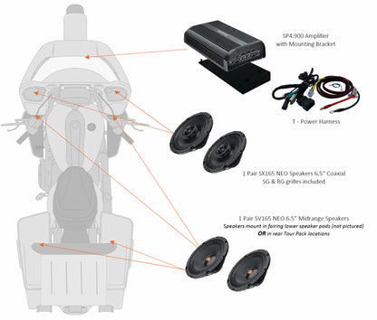 Hertz HSP2-13: Compatible with 98 - 13 Street Glide & Road Glide equipped with Touring Packs High Performance Plug and Play Amplifier and Four Speaker Kit