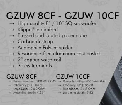 Ground Zero Audio Uranium GZUW10CF 10" SQ Subwoofer