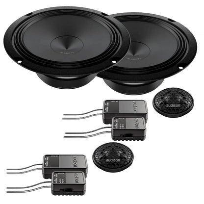 Audison APK 165 Ω2 Prima Series 6.5" 2-Way Component Speaker Set; AP 1 + AP 6.5 2Ω + Grilles