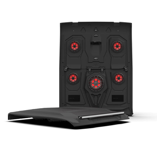 Wet Sounds AR-5 Defender Max Amplified Roof Audio System with Lighting - Four 8-Inch Speakers, One 12-Inch Subwoofer, WS-MC-2 Receiver & 4-Ch Amplifier Compatible with 2017+ Can-Am Defender Max