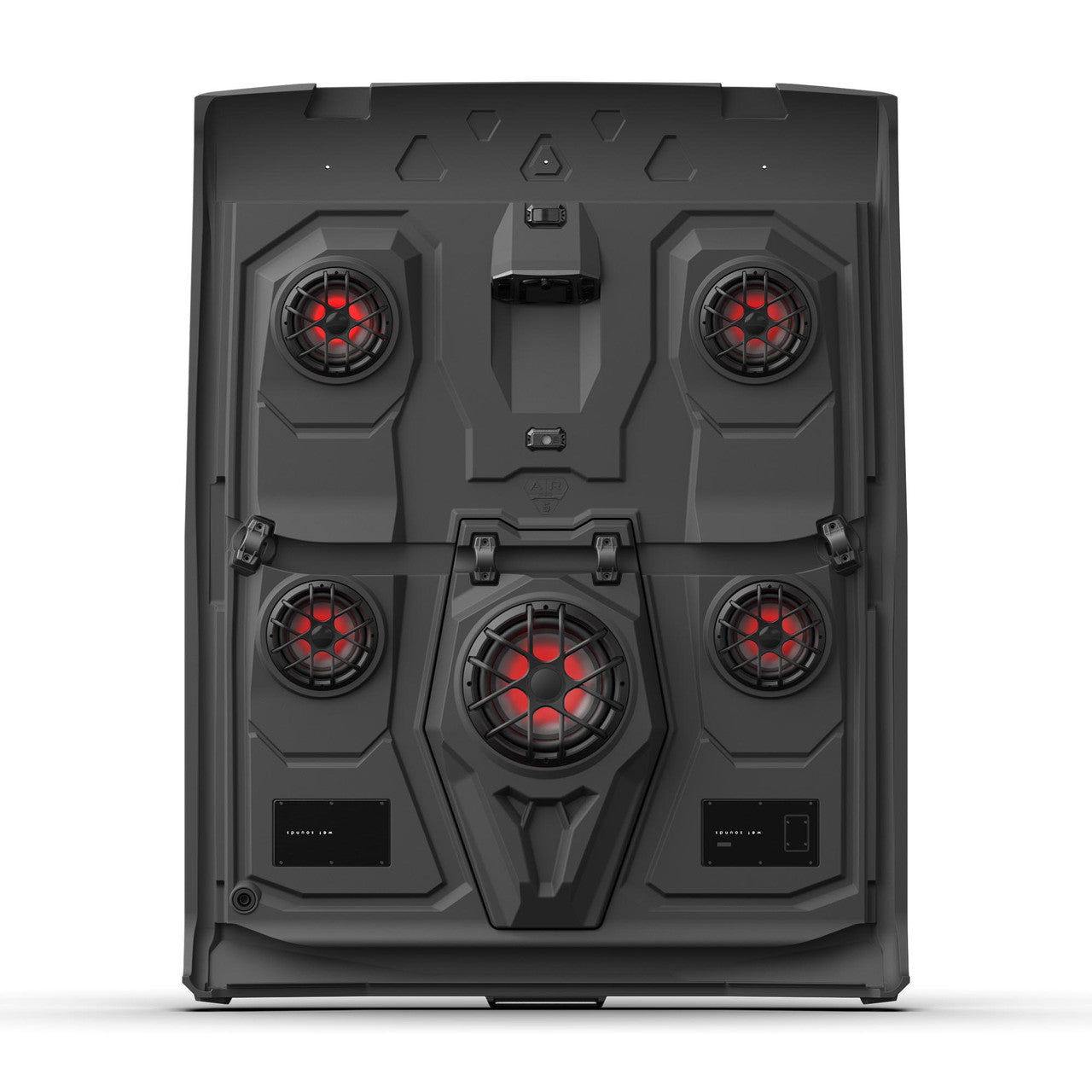 Wet Sounds AR-5 Defender Max Amplified Roof Audio System with Lighting - Four 8-Inch Speakers, One 12-Inch Subwoofer, WS-MC-2 Receiver & 4-Ch Amplifier Compatible with 2017+ Can-Am Defender Max