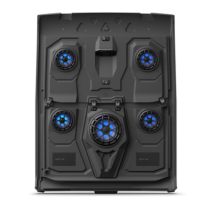 Wet Sounds AR-5 Defender Max Amplified Roof Audio System with Lighting - Four 8-Inch Speakers, One 12-Inch Subwoofer, WS-MC-2 Receiver & 4-Ch Amplifier Compatible with 2017+ Can-Am Defender Max