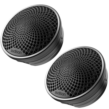 Audison AV 1.1 II Set 1.1 in. (28mm) Tweeters include OEM mounting hardware and Grilles