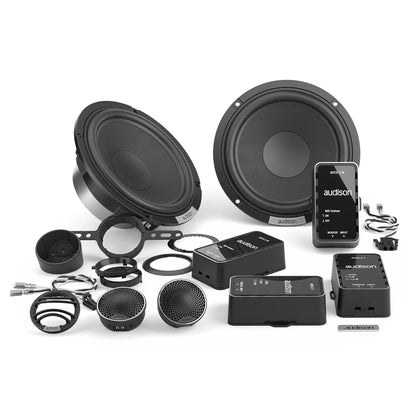 Audison AVK 6 S II 6.5" 6.5" 2-Way Kit: AV1.0 II tweeters, AV 6.5S II speakers, and AVCX 2W & AVCX 2T xovers