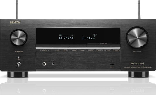 Denon AVR-X2800H 7.2-channel home theater receiver with Dolby Atmos®, Bluetooth®, Apple AirPlay® 2, and Amazon Alexa compatibility