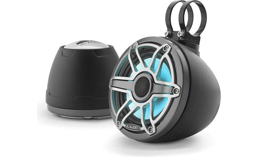 JL Audio M6-650VEX-Mb-S-GmTi-i M6 Series 6-1/2" VEX Wakeboard Tower Speakers With LED Lights (Pair)