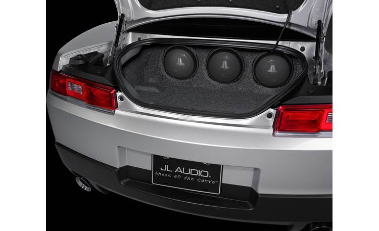 JL Audio Stealthbox® Custom-fit fiberglass enclosure with three 10W3-D4 subwoofers — fits 2010-up Chevrolet Camaro hardtops