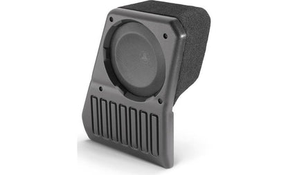 JL Audio Stealthbox® Black custom-fit fiberglass enclosure with one 10TW1 2-ohm subwoofer — fits 2018-up Jeep Wrangler JL Unlimited