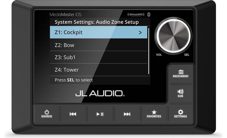 JL Audio MediaMaster 105 Marine 4-Zone Digital Media Receiver With Bluetooth® (does not play CDs)