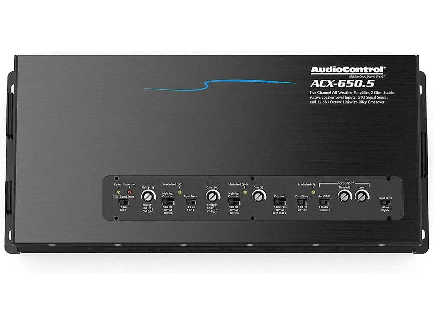 AudioControl ACX-650.5 5-channel powersports/marine amplifier — 50 watts RMS x 4 at 4 ohms + 350 watts RMS x 1 at 2 ohms