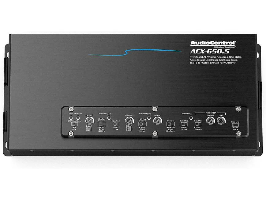 AudioControl ACX-650.5 5-channel powersports/marine amplifier — 50 watts RMS x 4 at 4 ohms + 350 watts RMS x 1 at 2 ohms