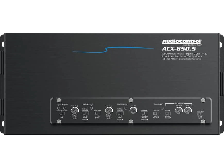 AudioControl ACX-650.5 5-channel powersports/marine amplifier — 50 watts RMS x 4 at 4 ohms + 350 watts RMS x 1 at 2 ohms