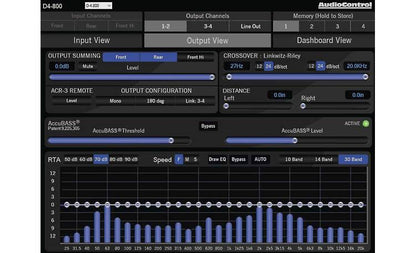 AudioControl D-4.800 D Series 4-channel car amplifier with digital signal processing — 125 watts x 4