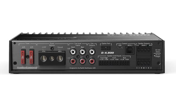 AudioControl D-4.800 D Series 4-channel car amplifier with digital signal processing — 125 watts x 4