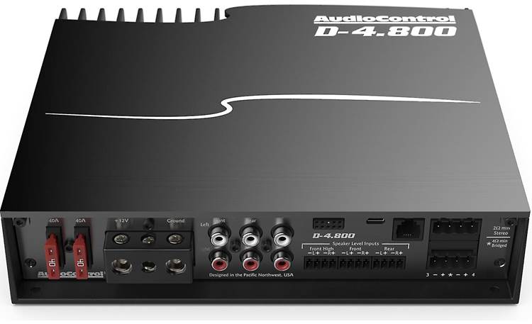 AudioControl D-4.800 D Series 4-channel car amplifier with digital signal processing — 125 watts x 4