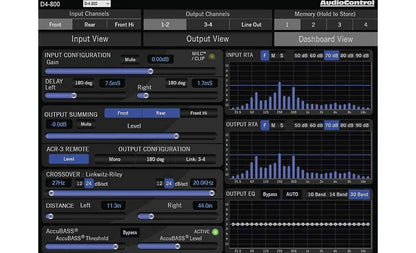 AudioControl D-4.800 D Series 4-channel car amplifier with digital signal processing — 125 watts x 4