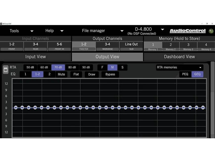 AudioControl D-5.1300 D Series 5-channel car amplifier with digital signal processing — 100 watts RMS x 4 at 4 ohms + 500 watts RMS x 1 at 2 ohms