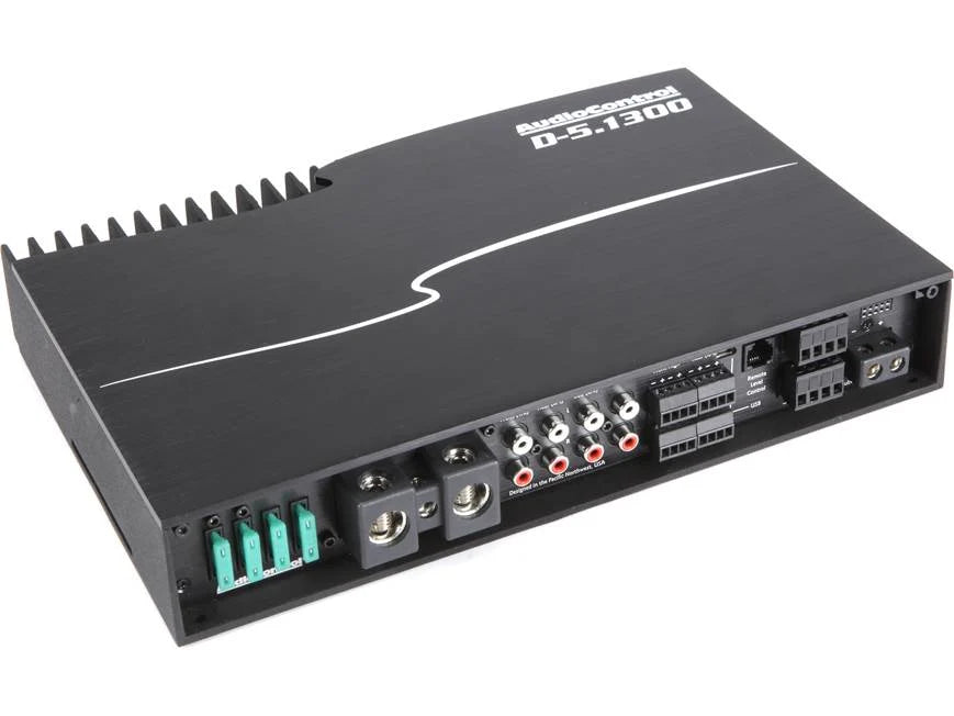 AudioControl D-5.1300 D Series 5-channel car amplifier with digital signal processing — 100 watts RMS x 4 at 4 ohms + 500 watts RMS x 1 at 2 ohms