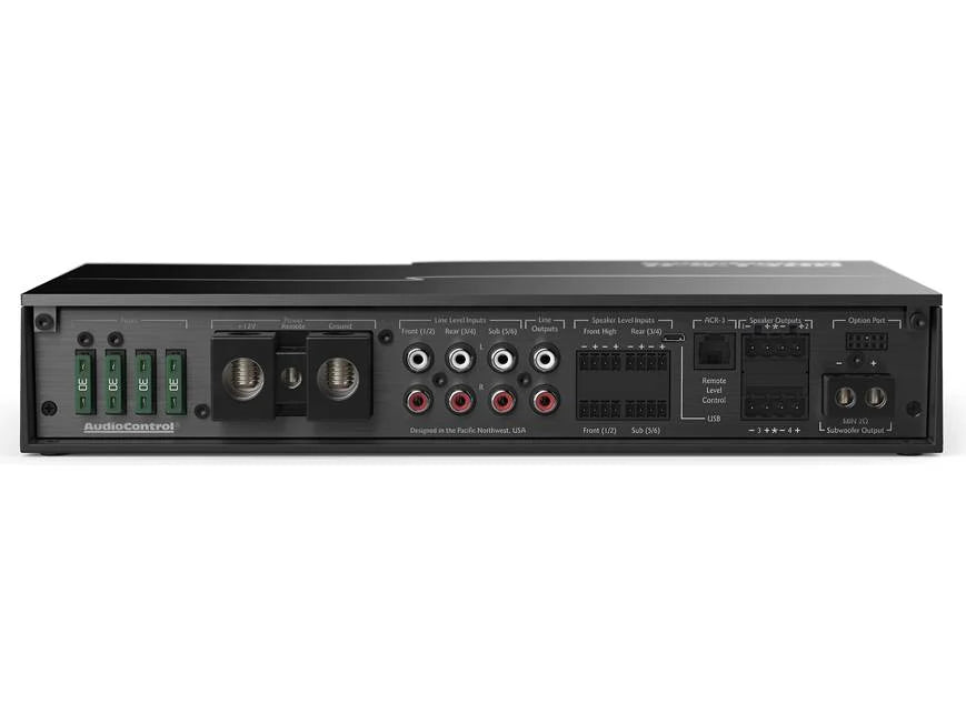 AudioControl D-5.1300 D Series 5-channel car amplifier with digital signal processing — 100 watts RMS x 4 at 4 ohms + 500 watts RMS x 1 at 2 ohms