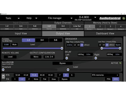 AudioControl D-5.1300 D Series 5-channel car amplifier with digital signal processing — 100 watts RMS x 4 at 4 ohms + 500 watts RMS x 1 at 2 ohms
