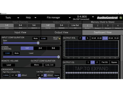 AudioControl D-6.1200 D Series 6-channel car amplifier with digital signal processing — 125 watts RMS x 6