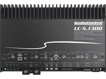 AudioControl LC-5.1300 5-channel car amplifier — 100 watts RMS x 4 at 4 ohms + 500 watts RMS x 1 at 2 ohms
