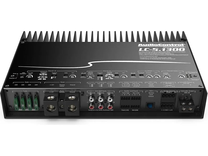 AudioControl LC-5.1300 5-channel car amplifier — 100 watts RMS x 4 at 4 ohms + 500 watts RMS x 1 at 2 ohms