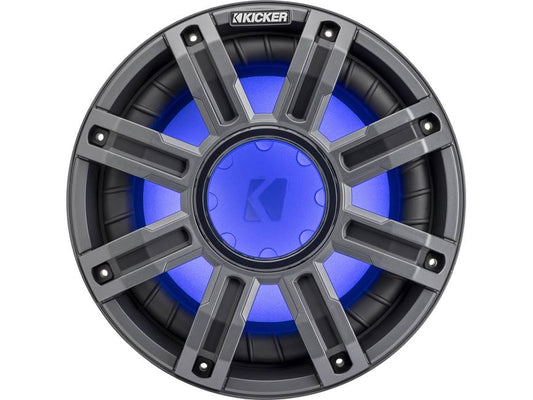 Kicker 51MWE104 Premium M-Class 10" 4-ohm marine subwoofer with RGBW LED lighting (Charcoal Grille)