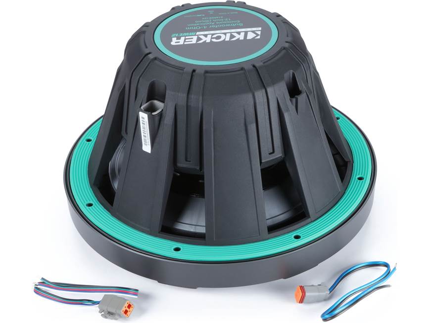Kicker 51MWE124 Premium M-Class 12" 4-ohm marine subwoofer with RGBW LED lighting (Charcoal Grille)