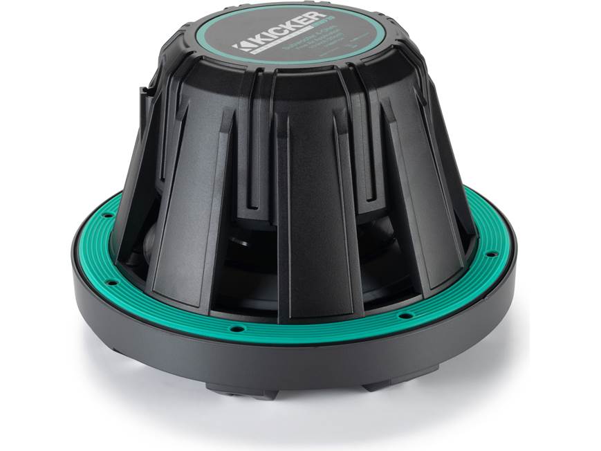 Kicker 51MWF104 Premium M-Class 10" 4-ohm marine subwoofer with RGBW LED lighting — optimized for free-air applications (Charcoal Grille)