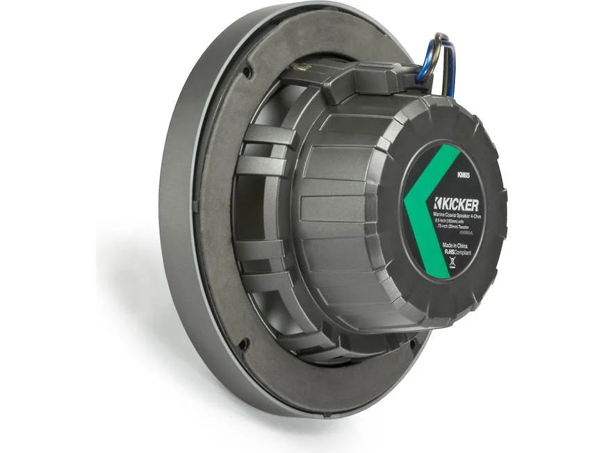 Kicker 45KM654 6-1/2" marine speakers with charcoal and white grilles