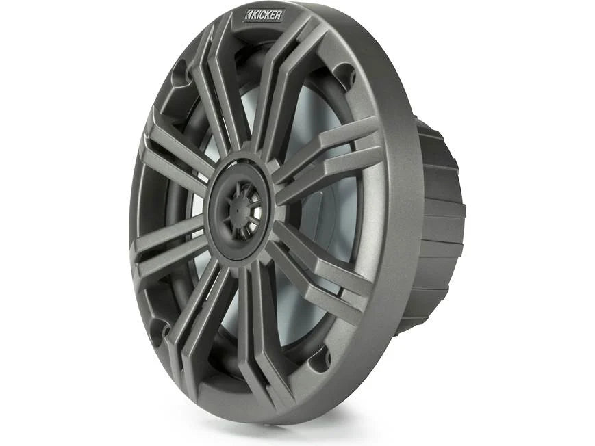 Kicker 45KM654 6-1/2" marine speakers with charcoal and white grilles
