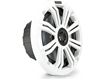 Kicker 45KM654 6-1/2" marine speakers with charcoal and white grilles
