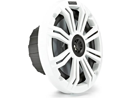 Kicker 45KM654 6-1/2" marine speakers with charcoal and white grilles