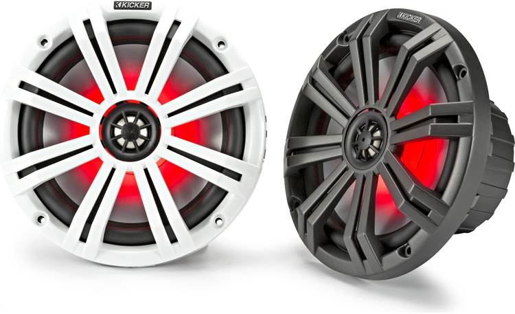 Kicker 45KM84L 8" full-range marine speakers with LED lighting