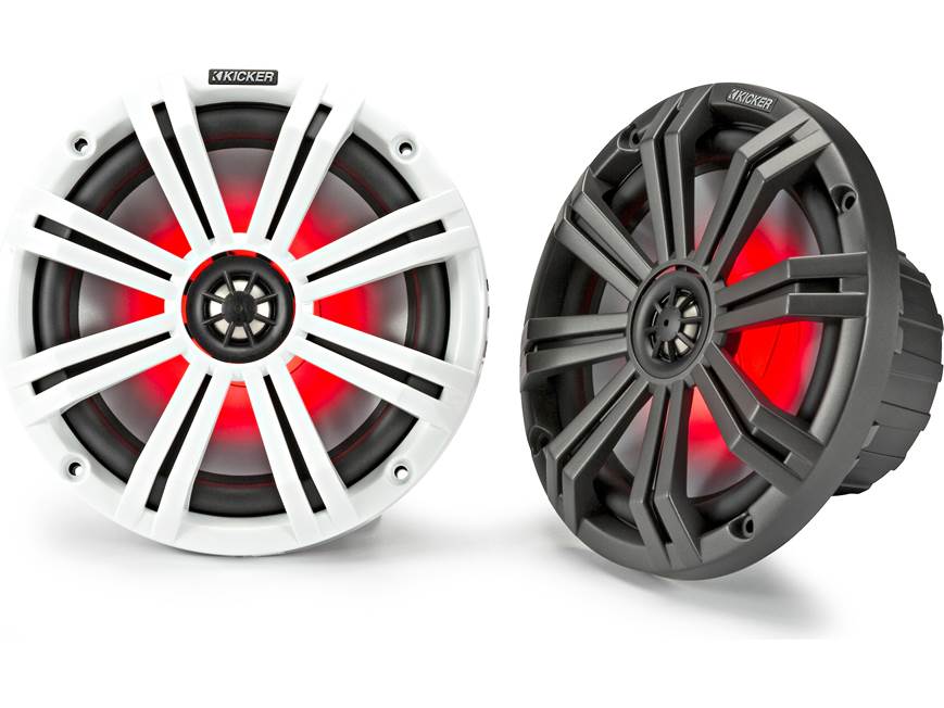 Kicker 45KM84L 8" full-range marine speakers with LED lighting